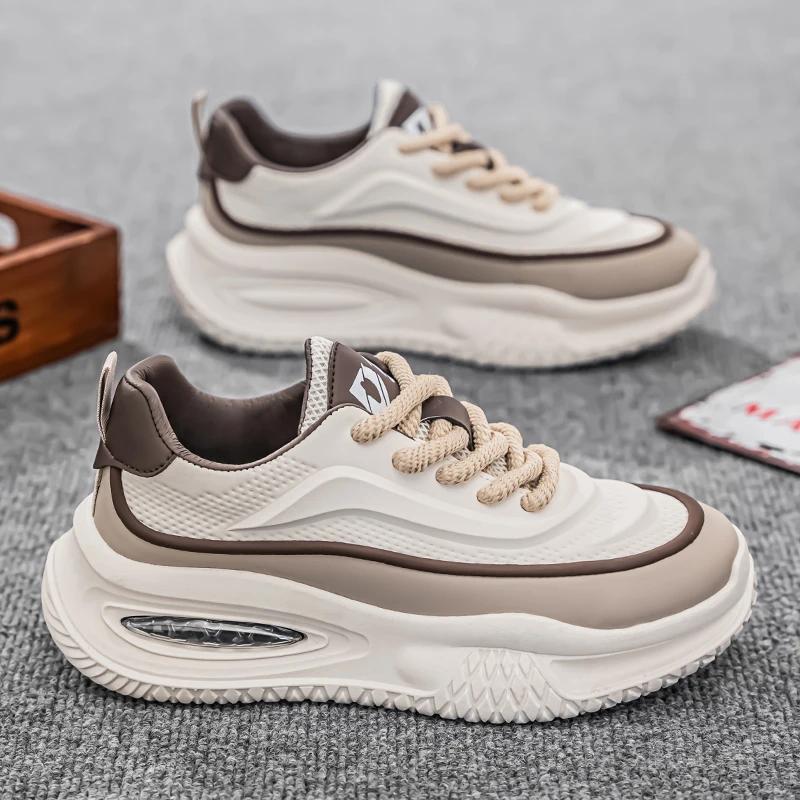 

Fashion Chunky Sneaker Plus Size 45 46 47 48 Men Designer Sport Shoes Fashion Casual Leather Fabric Height Increased Flat Platform Shoes 44