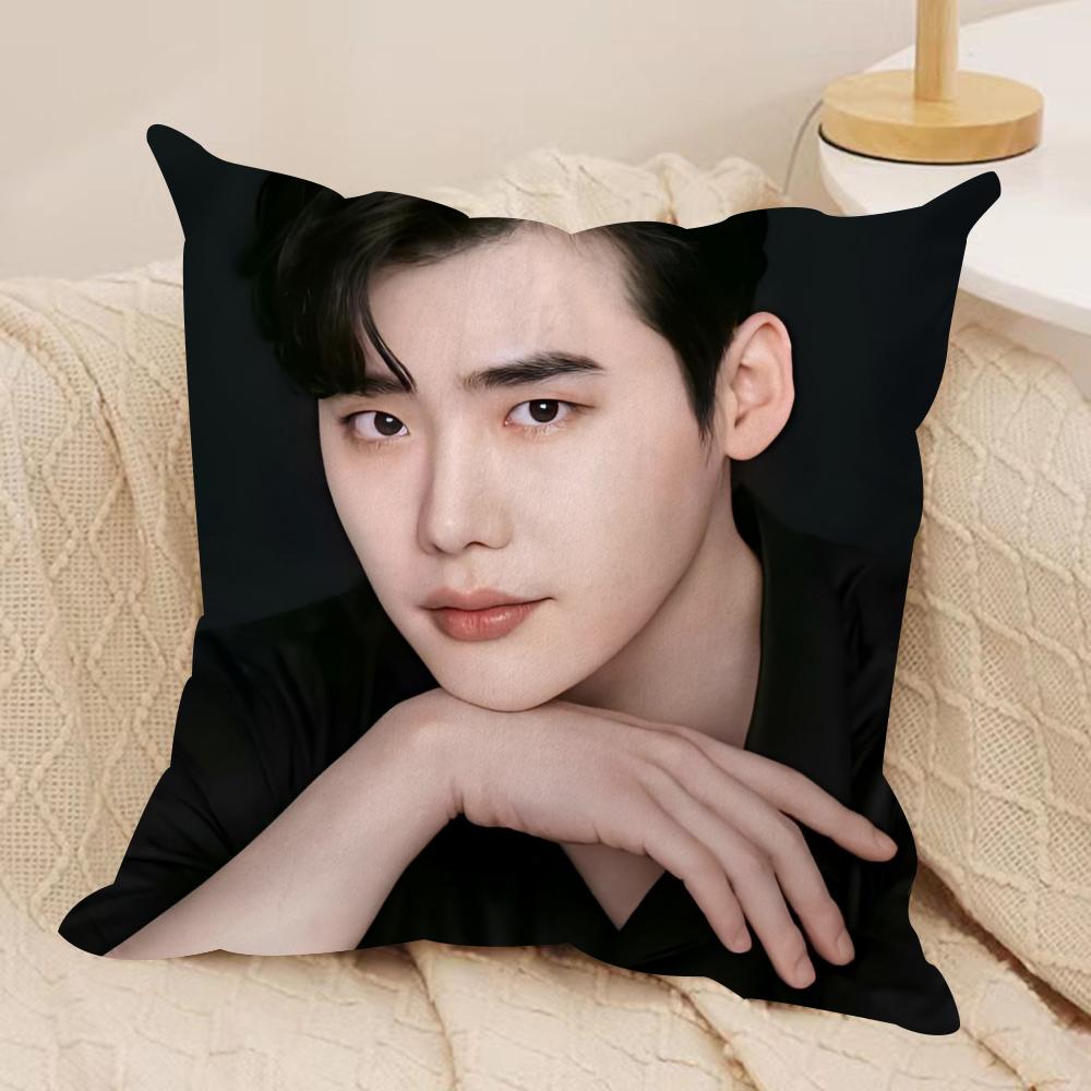 Lee Jong Suk Cushion Cover Silky Short Plush DoubleSided Printed Pillow Case for Sofa All Seasons Home Decor Gift