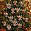 12 pièces Décoration Sapin de Noël Design Coloré Pendentif en Bois en Forme de Fille Décoration de Maison Décoration de Noël Hiver