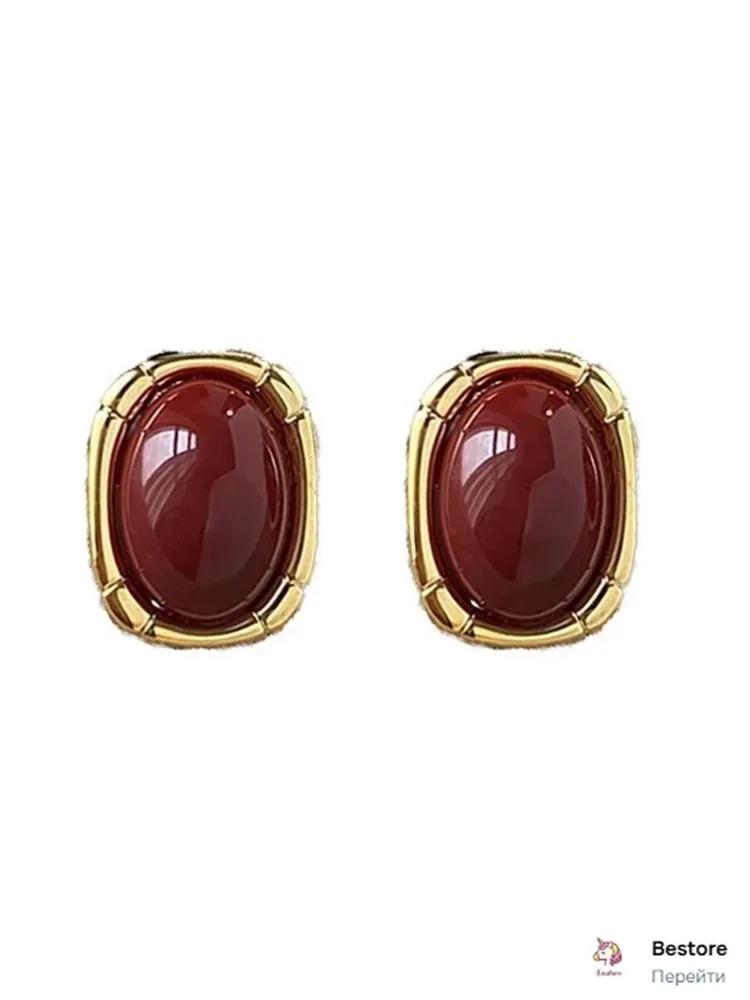Elegant Geometric Stud Earrings with Smooth Dome Shape and Metal Frame Lightweight Comfortable for Daily Wear and Special Occasions