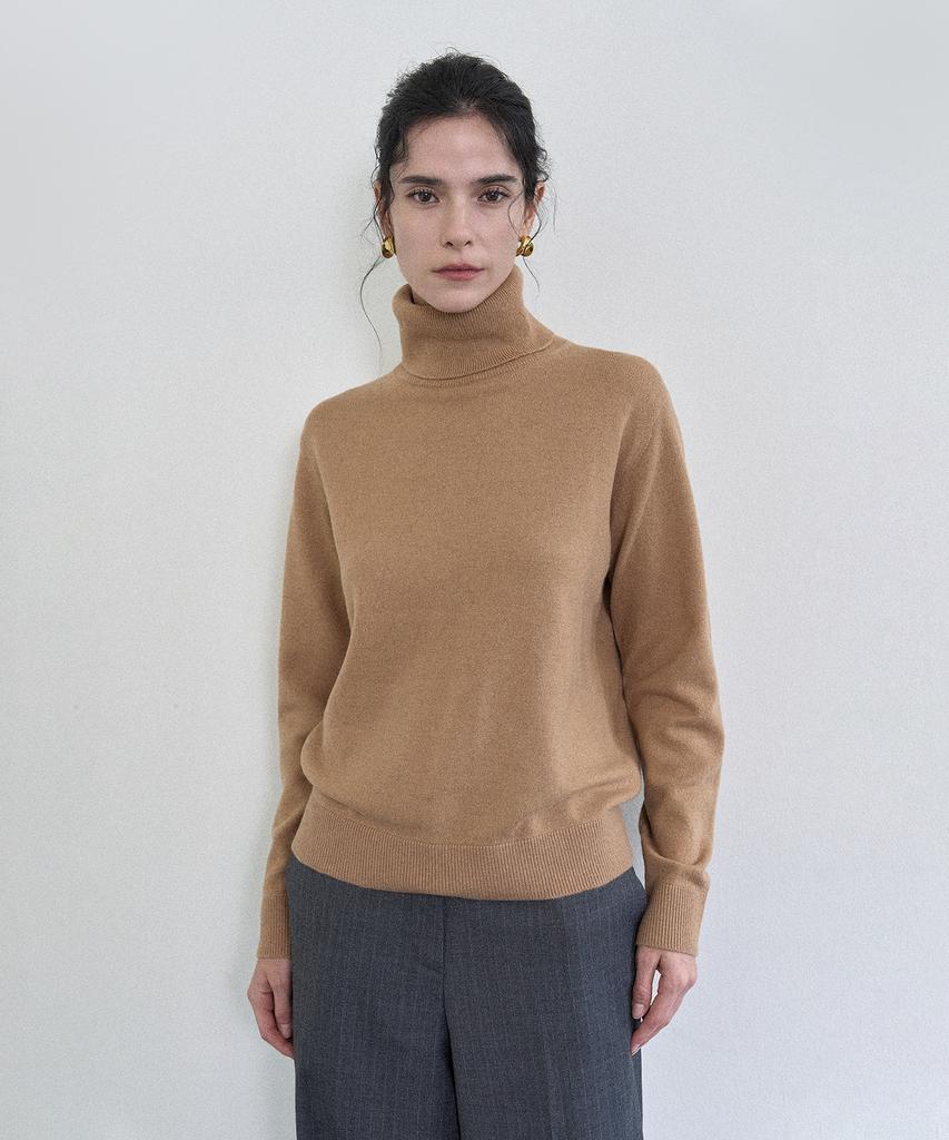 PELOTE Wool Cashmere Turtleneck Knit Top (3 Colors)