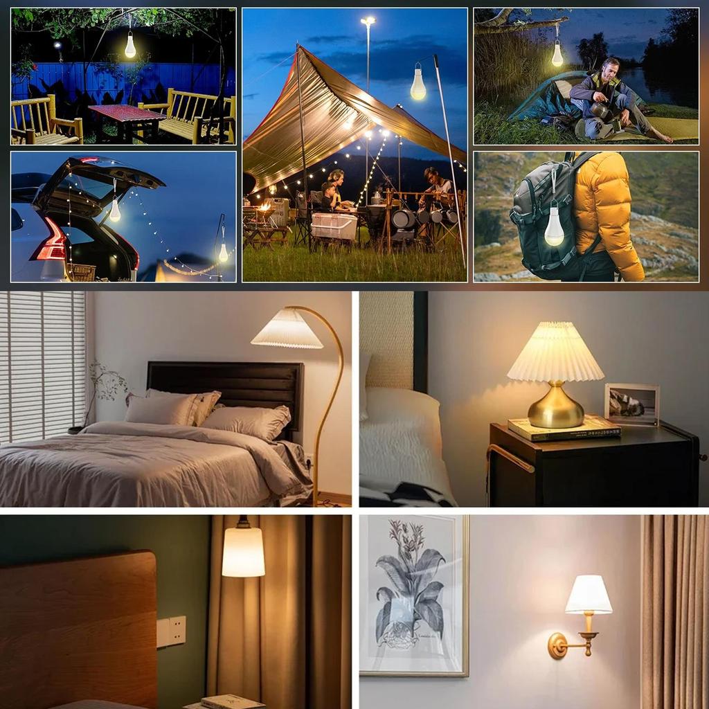 3/RGB Color USB Led Bulb Rechargeable Light Dimmable E27 Bulbs with Timing Cordless Battery Operated Lamp