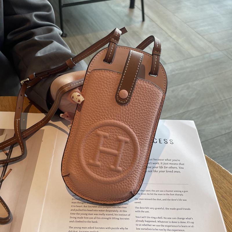 Women's Leather Crossbody Phone Bag - 2025 Summer Collection, Elegant & Compact Design