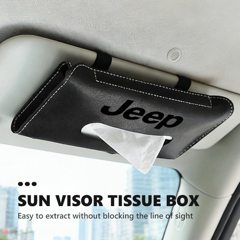 Car Sun Visor Tissue Storage Box Tissue Holder Scratch Proof Easy Clean For Jeep Cherokee Patriot Liberty Wrangler JK JL AKO1