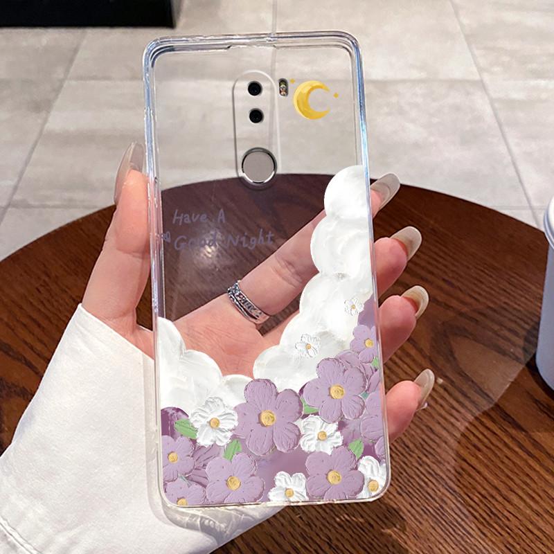 Jelly Casing For Xiaomi Poco F1 Coque Capa Clear Silicone Soft TPU Back Cover Cute Cat Rabbit Heart Protective Case Fundas