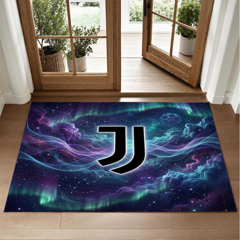 Juventus FC Design Crystal Velvet Rug Soft Decorative Mat for Bedroom Entrance