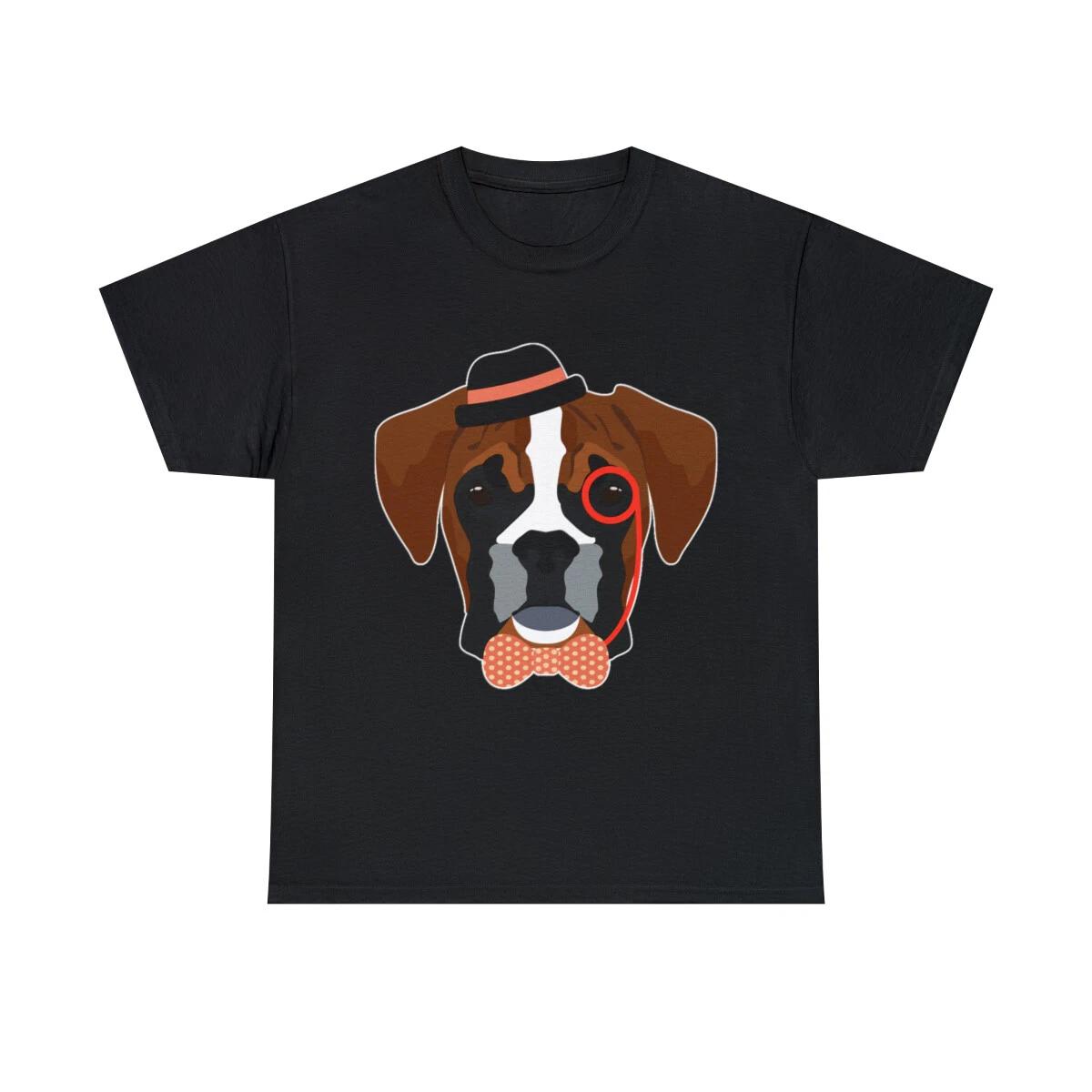Hipster Boxer Dog Graphic Tee Shirt, S-5XL 3XL