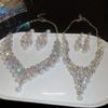 Diamond-encrusted Flower Pearl Necklace Earrings Court Style Light Luxury High-end Jewelry Set Design Bride Jewelry Women