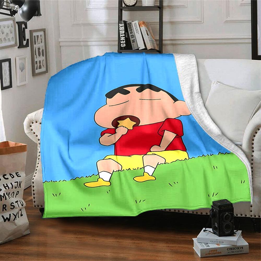 1pc Crayon Shinchan Adventure Flannel Blanket,Ultra Soft Warm Plush Throw for Home Bedroom Bed Sofa Cover Camping Picnic gift Y72452
