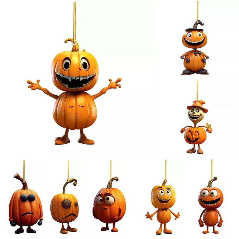 10 st Halloween pumpa träd prydnad bil dekorationer fest hängande dekorationer