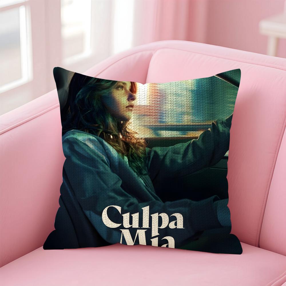 TV Show MMy Fault Culpa Cushion Cover Natural Linen Pillow Case DoubleSided Print Decorative Sofa Pillowcase Home Decor Gift