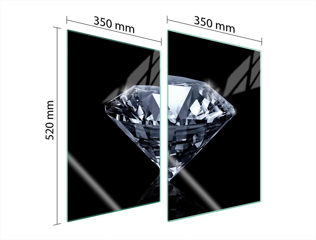 SZKLANA PŁYTA OCHRONNA DO KUCHNI 2x35x52 DIAMENT