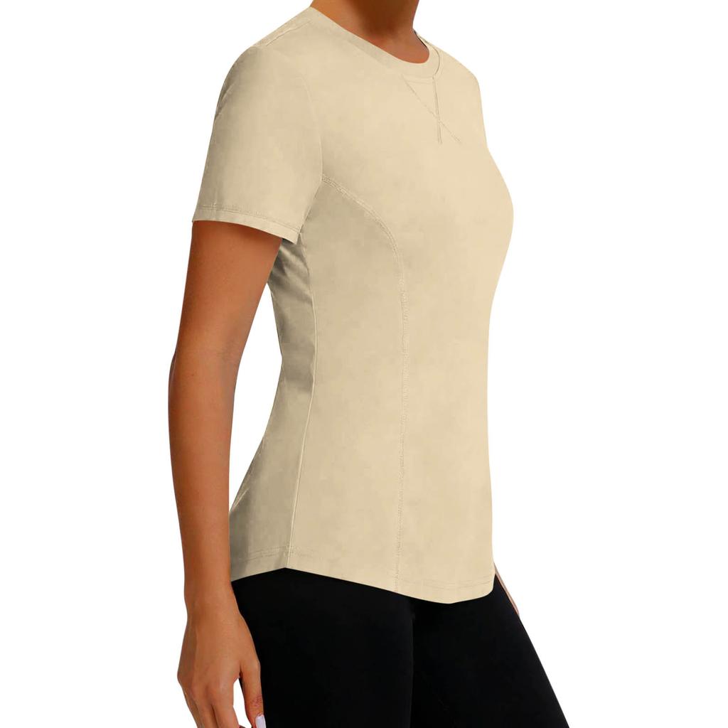 Womens Short Sleeve Athletic Top Moisture Wicking Quick Dry Performance T Shirt Lightweight Stretchy Gym Tee Workout Shirt