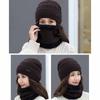 Wool Hats Winter Warm Hat Ear Protective Hats Bib Women Hat Beanie Cap Hats Scarf Sets Knitted Hat