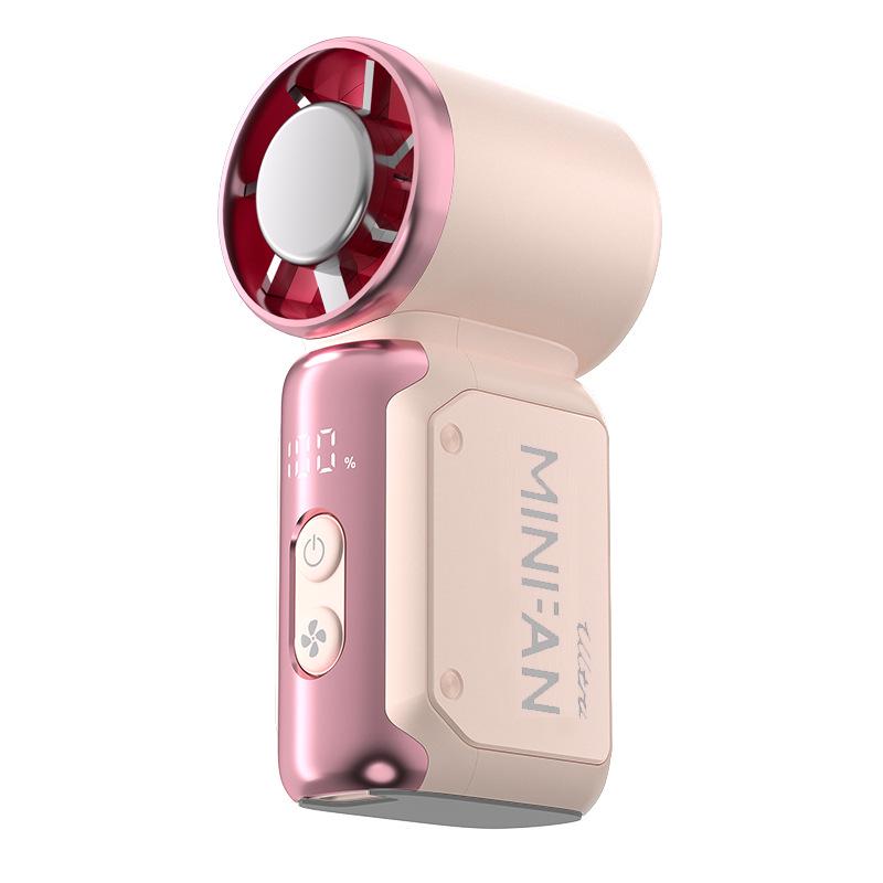 Portable Mini High-Speed Digital Display Handheld Fan for Outdoor Cycling