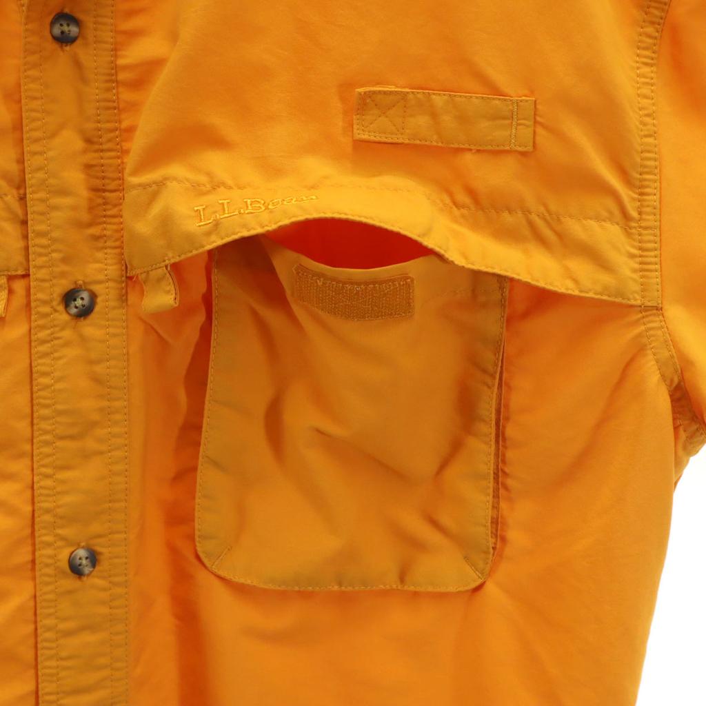 L.L.BEAN Short Sleeve Button-down Fishing Shirt XL Orange Outdoors Men's Used