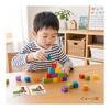Across Rainbow Shape Cube Building Blocks, Wooden, 64 Pieces, 8 Colors, 50 Model Cards, Spatial Awareness, Thinking Skills, Concentration Montessori
