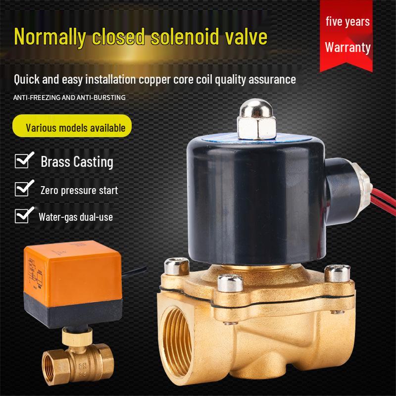 Top Jian AC220V Solenoid Valve, 1-Inch/4-Point Water & Air Control, 24V Electronic Switch