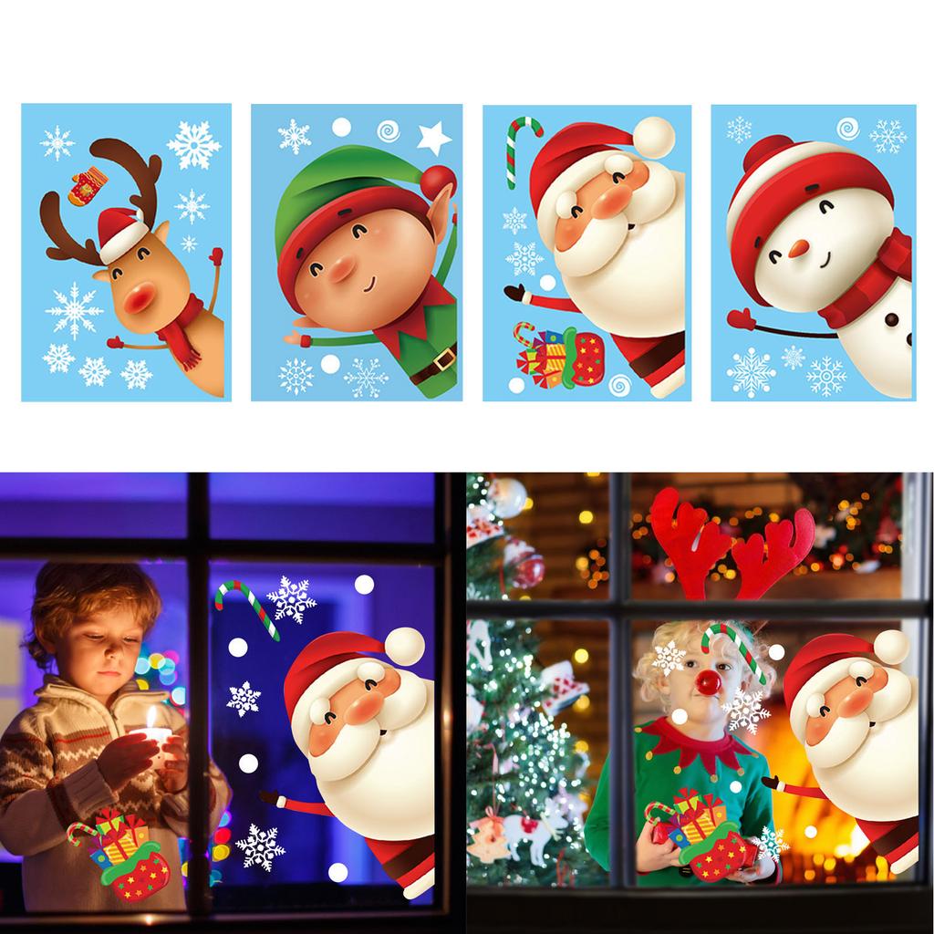 Christmas Snowflake Window Decal Glass Decal Christmas Decal Decoration Festive Snowflake Santa Decal Party