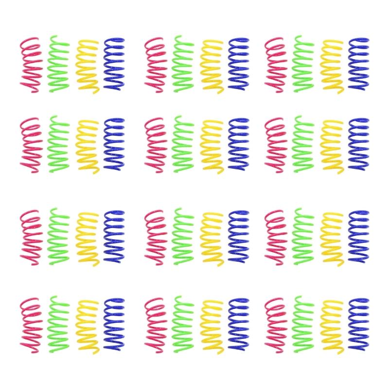 48pack Kittens Coils Spirals Spring Cats Toy Colorful Spring Cats Pet Toy For Active Kittens And Adult Cats 1