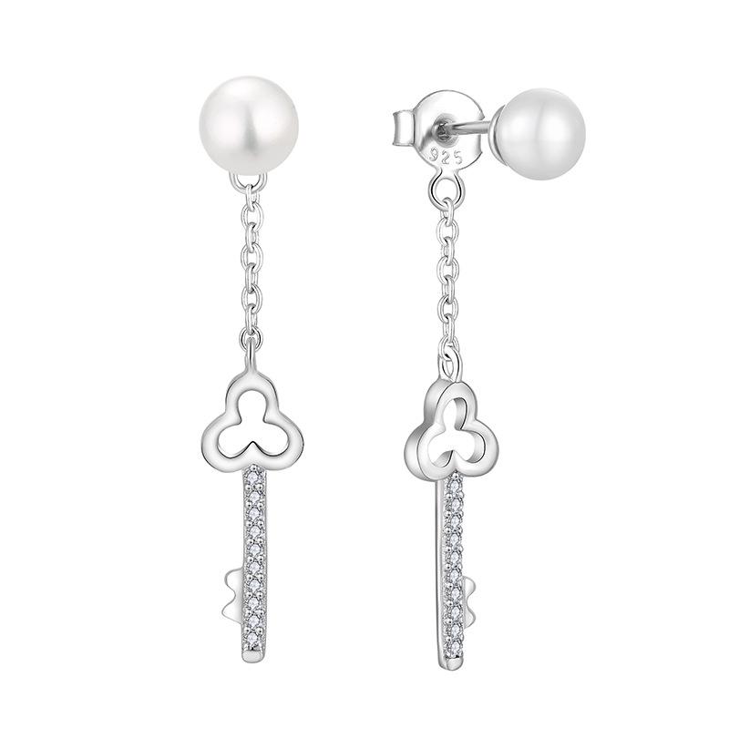 S925 Sterling Silver Freshwater Pearl Cloud Earrings - Elegant French-Inspired Niche Jewelry 925 Silver