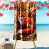 Fox Art Print Beach Towel, Large Soft Quick Dry Towel for Beach Camping Swimming