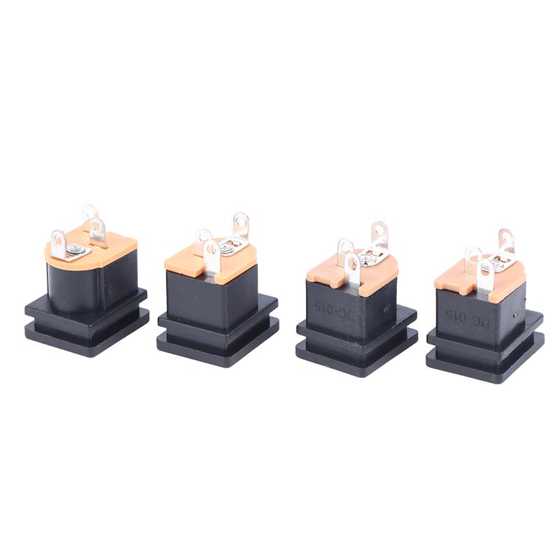 10Pcs Dc Power Socket Dc-015 Jack With Screw Hole 5.5-2.1 Mm / 5.5-2.5Mm Square Panel Mounting 5.5X2.1Mm / 5.5X2.5Mm