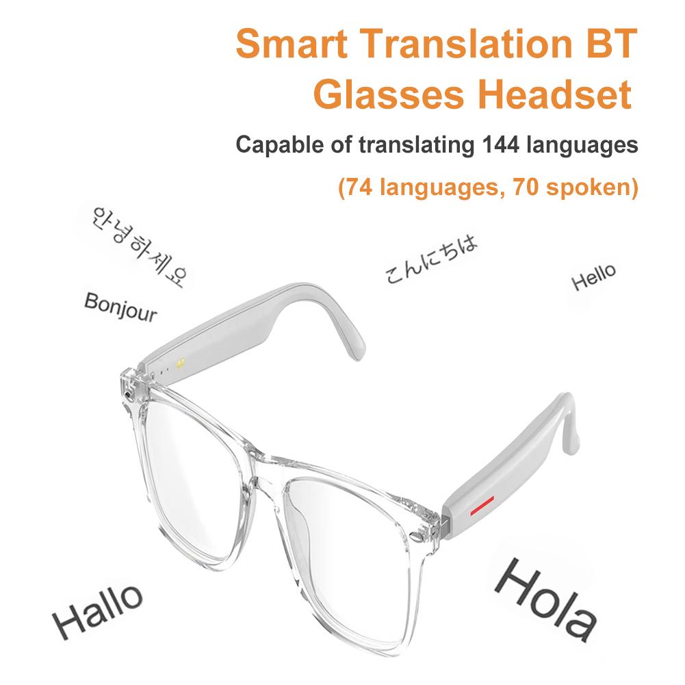 Smart Glasses 144 Languages Smart Glasses Translator Voice Assistant Wireless Translation Earbuds Translator Glasses & Headset