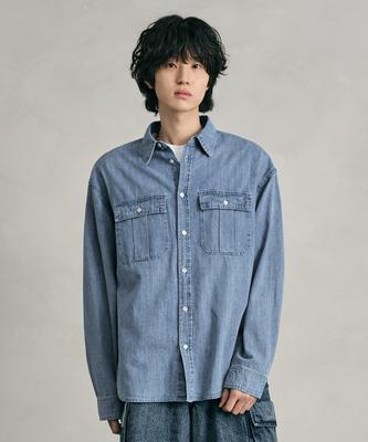 DECET Denim Work Shirts Dcsh007Lightblue