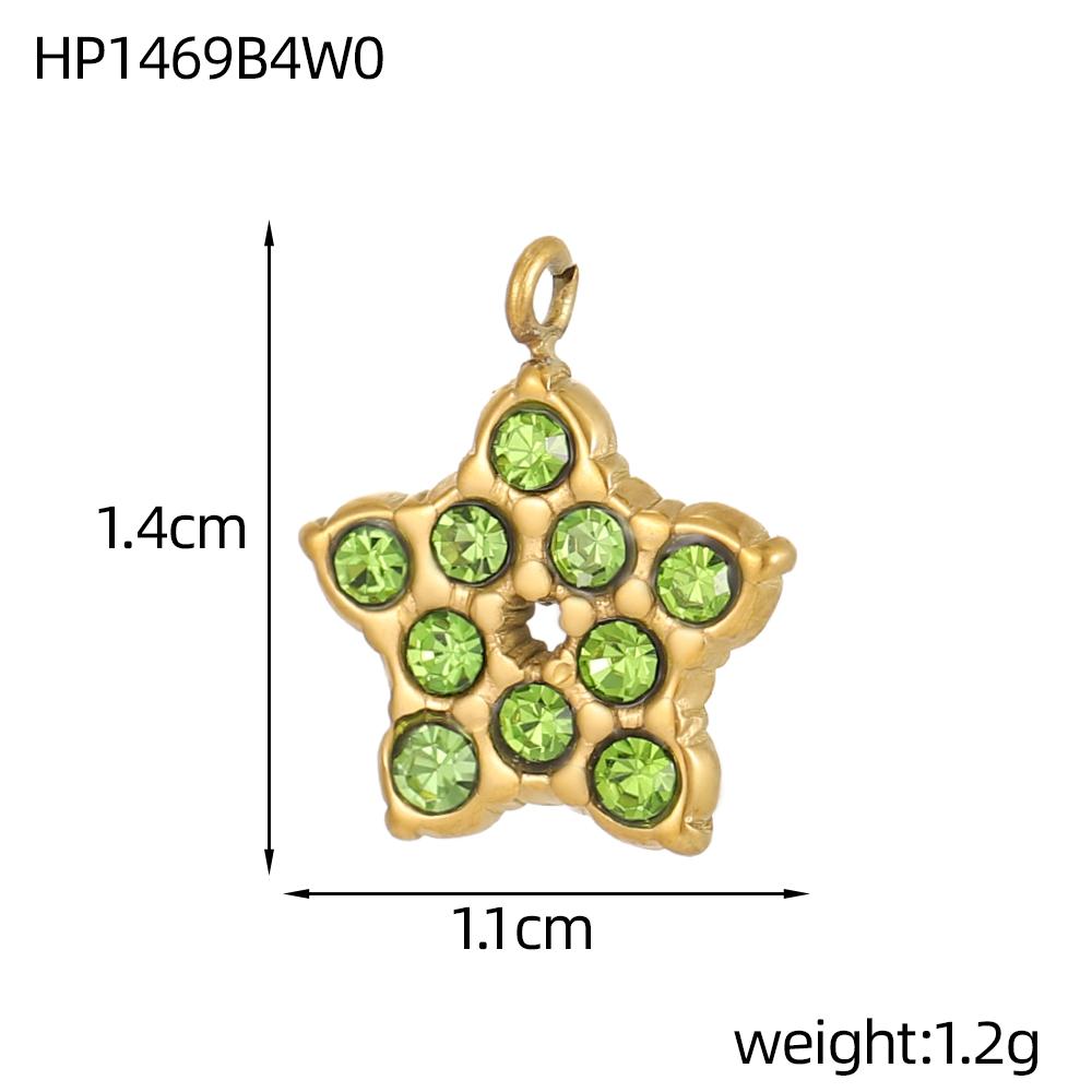 CARLIDANA DIY Baroque Zircon Heart Star Handmade Accessories Charm Stainless Steel Gold Plated Pendant Fashion Jewelry Making