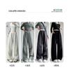 Gray sweatpants women's spring and autumn new high-waisted and thin parachute sweatpants straight casual loose wide-leg pants