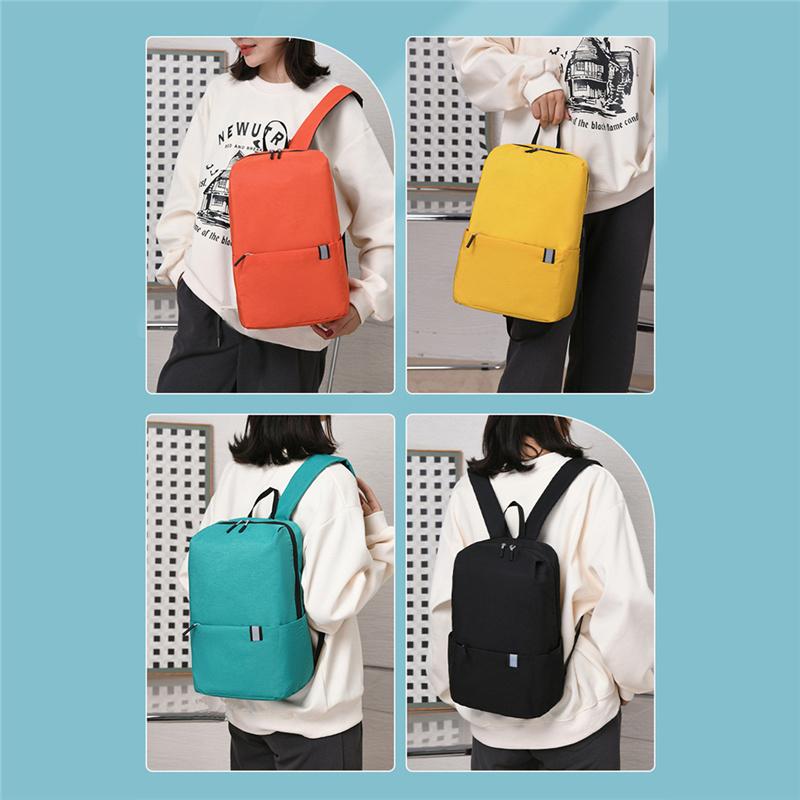 Portable Colorful Backpack Casual Simple Fashion Student Schoolbag Outdoor Night Reflection Travel Sport Bag