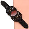 Macrame Red Bracelet Jasper Crystal Pendant Handmade Natural Thread Bohemian