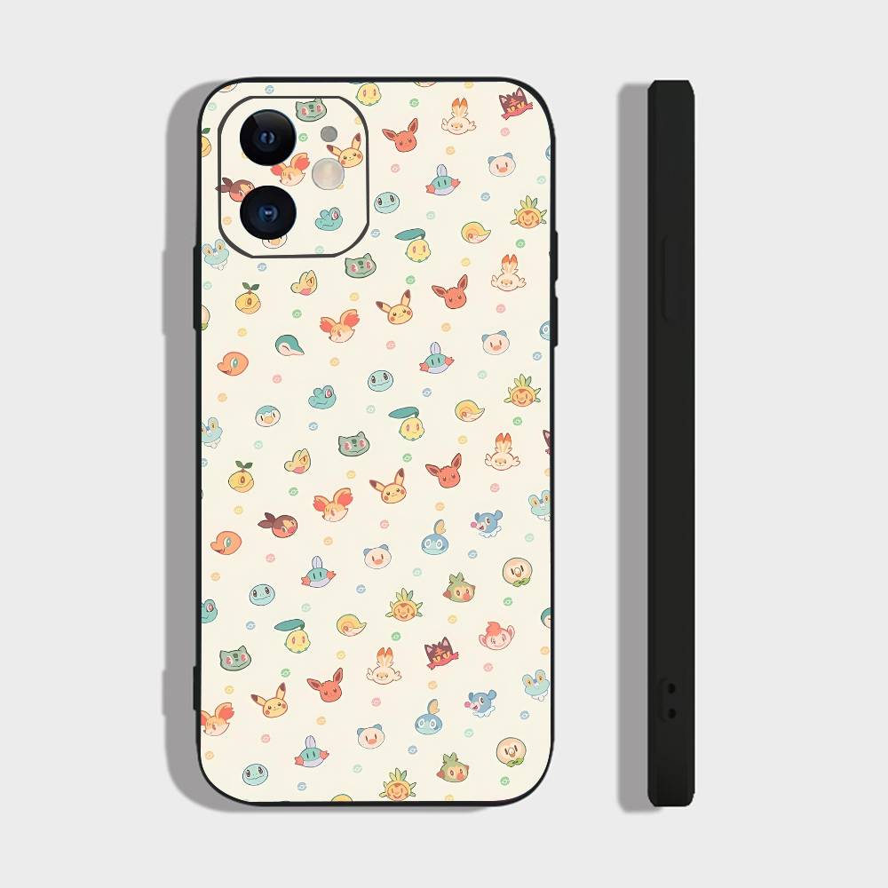 Cute Pattern For IPhone 17 Air 16 15 14 13 12 11 Pro Black Soft Cover Phone Case