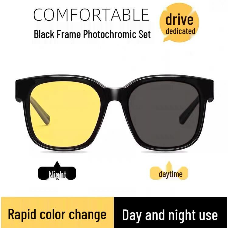 Men's Anti-Glare Day & Night Vision Clip-On Driving Sunglasses