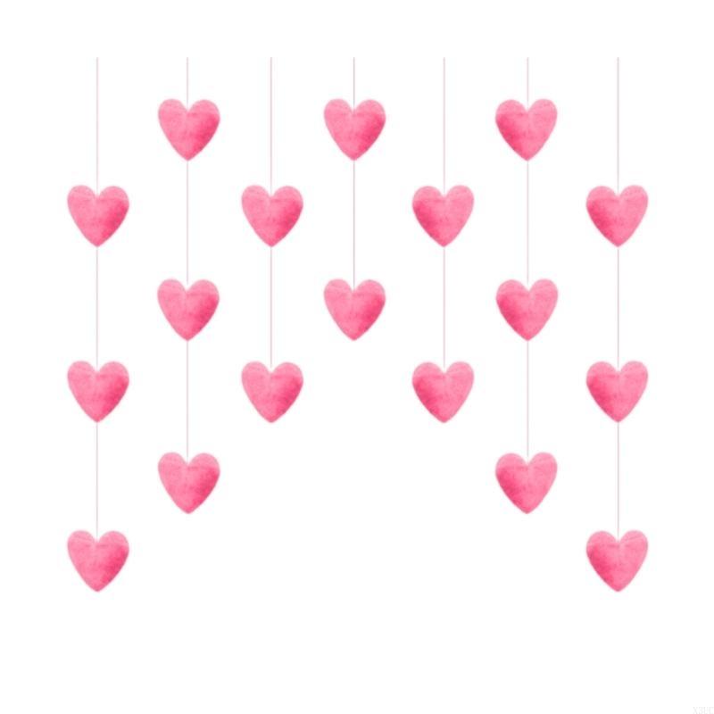 

Heart Shaped Curtain Partition Door Decoration Korean Lovely String Pendant X3UC темно-рожевого кольору