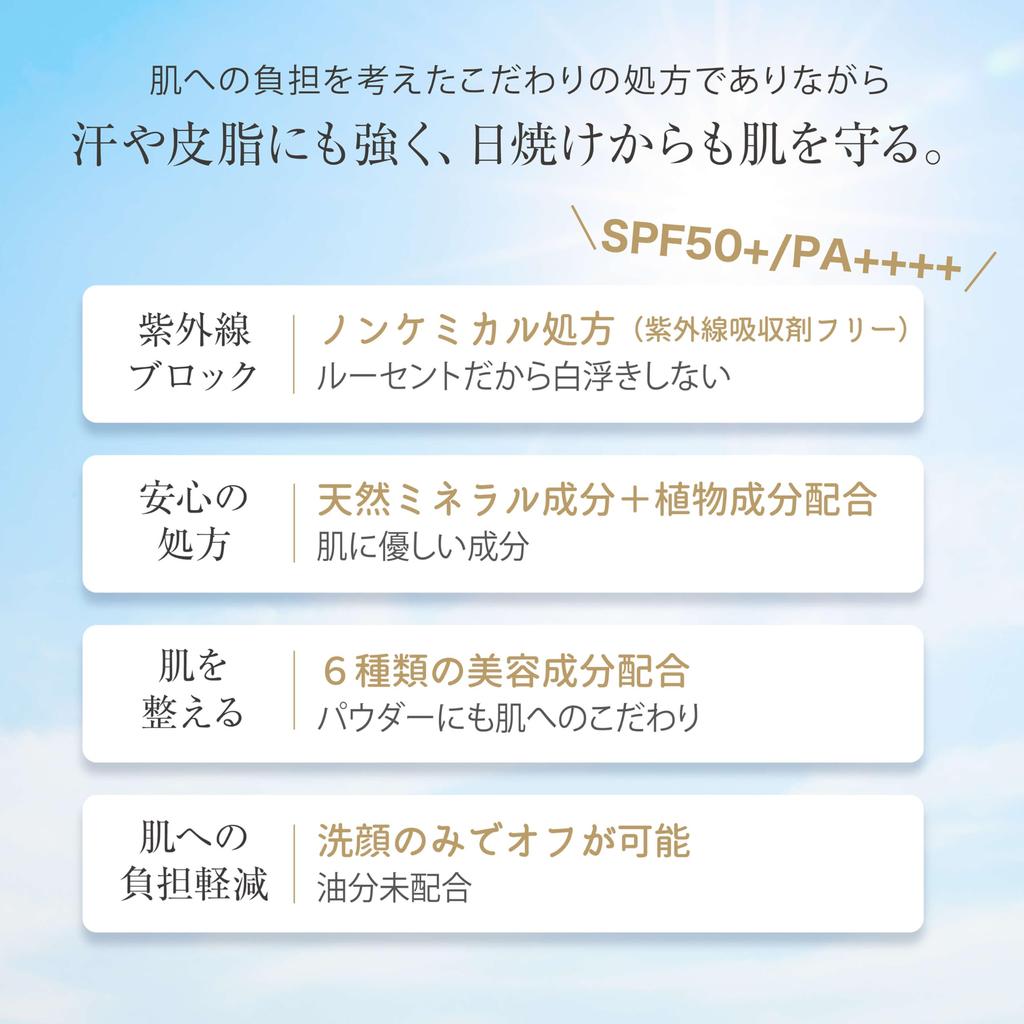 TAKAKO OHASHI Translucent Block Powder SPF50+ PA++++, Chemical-Free, Fine-Particle Powder, Prevents Shine, Covers Pores