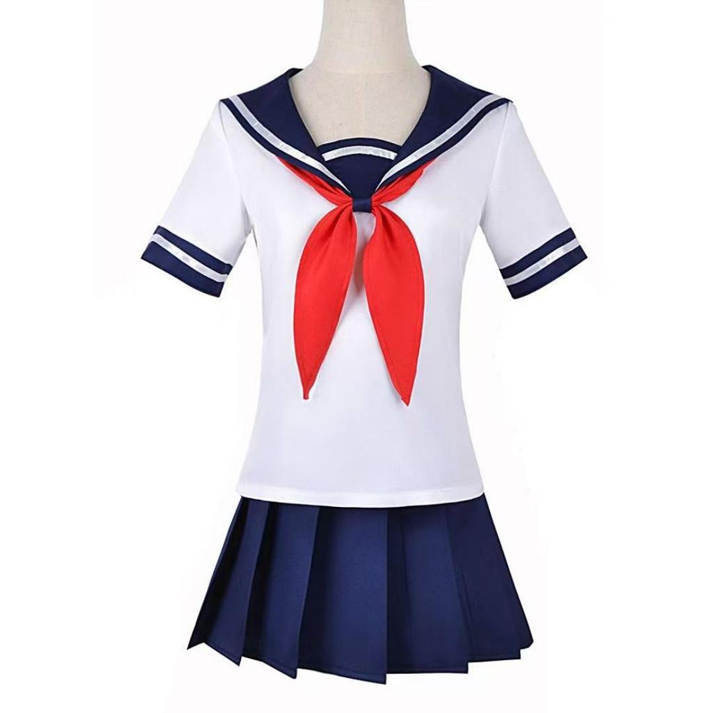 1. Game Yandere Simulator Ayano Aishi Cosplay Costume Yandere Chan Akademi High Sailor JK Uniform Full Outfit for Halloween Comic Con
