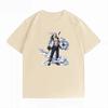 Summer Crew Neck Short‑Sleeve T‑Shirt with One Piece Smoker Graphic Print, Casual Oversized Fit Women And Men T-shirt