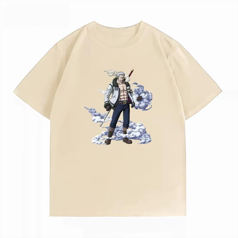 Summer Crew Neck Short‑Sleeve T‑Shirt with One Piece Smoker Graphic Print, Casual Oversized Fit Women And Men T-shirt