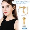 Beebeecraft 20Pcs/Box Clip-on Earring Findings 18K Gold Plated Brass Screw Back Ear Wire Non Pierced Earring Converter for Non-Pierced Earring