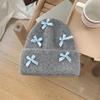 Handmade Winter Beanie Hat with Bowknot Decor Hat Adult Skiing Shopping Hat