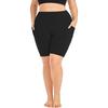 Women Plus Size High Waist Elastic Pocket Knee Length Fitness Yoga Sports Leggings
