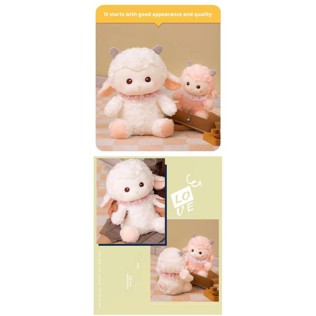 23/30cm Beautiful Sheep Doll Simulation Plush Toy Handmade Doll Cartoon Anime Cute Pillow Cushion Home Decoration Children's Bir