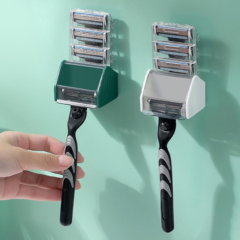 Herren Rasierer Halter Rasierer Halter Aufbewahrung Badezimmerzubehör Plastikfrei Stanzhaken Wand Saugfuß Bürsten Klingenhalter
