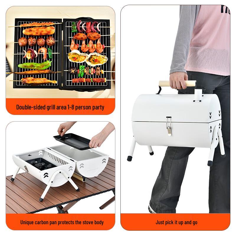 Foldable Chimney BBQ Grill & Tea Stove