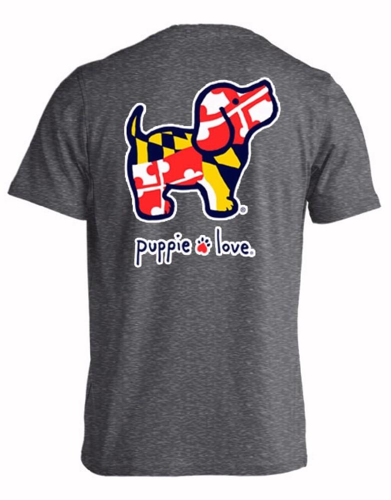Puppie Love Dog Maryland Pup Heather Short Sleeve T-Shirt  NEW Fast Free Ship Unisex T-Shirt L