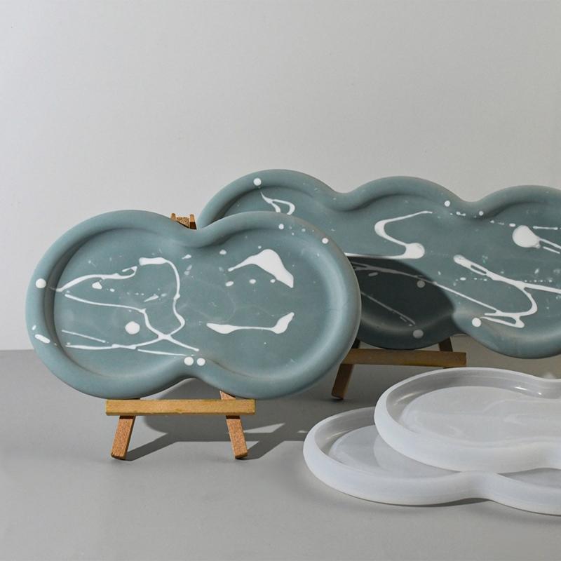 DIYs Tava Coaster Mold Mold din rasina epoxidica Farfurie ovala Farfurie Cupa Mat silicon Mold Artizanat Suport bijuterii Organizatori Mucegai