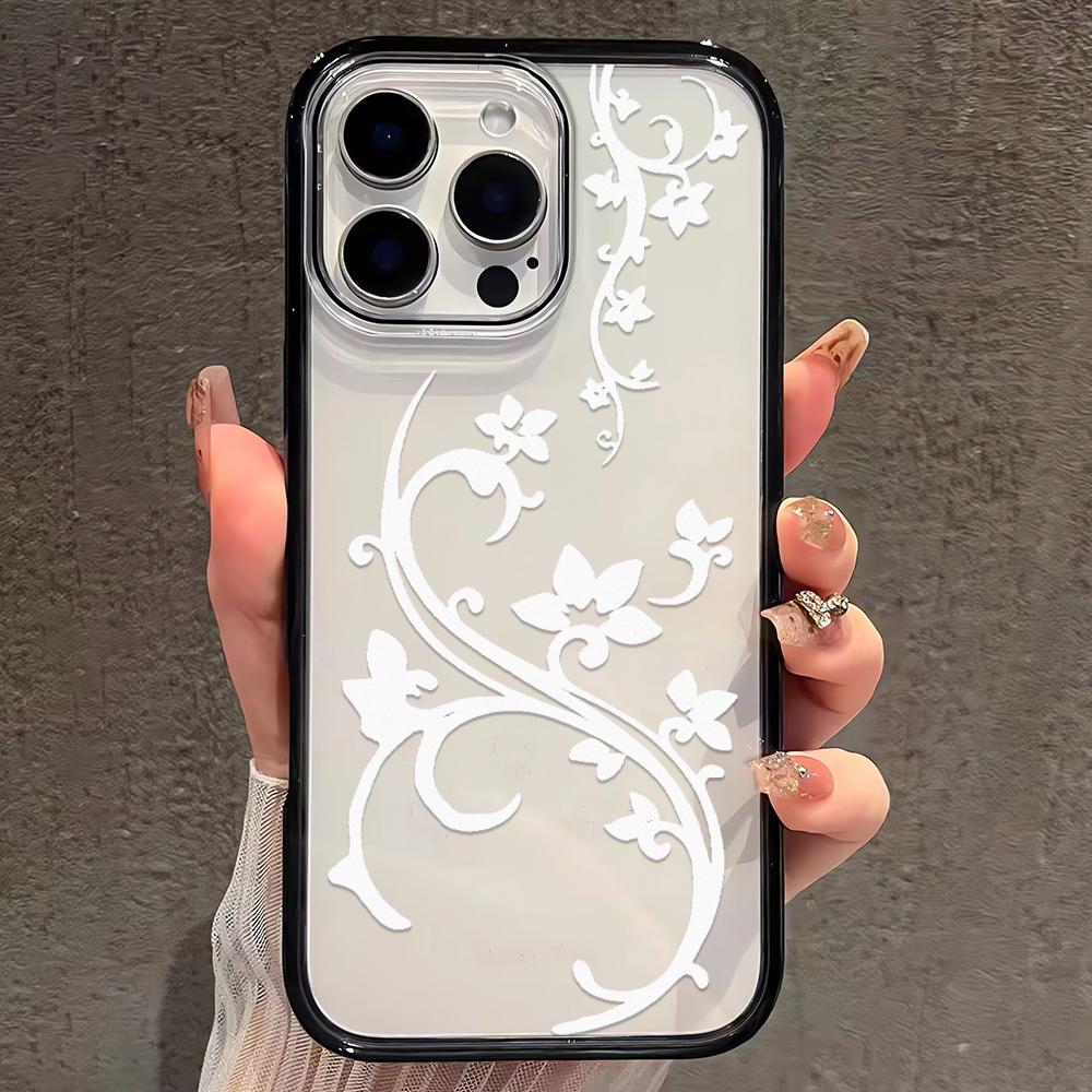 Simple Flower Phone Case For IPhone 17 Air 16 15 14 Plus 13 12 11 Pro Max Durable Cover Anti Fall Funda Protection Shell