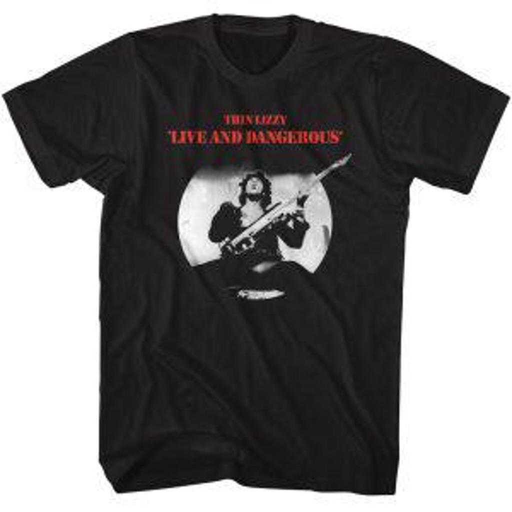 Thin Lizzy Black Shirt Live and Dangerous | Officially Licensed Vintage Rock Band Tee